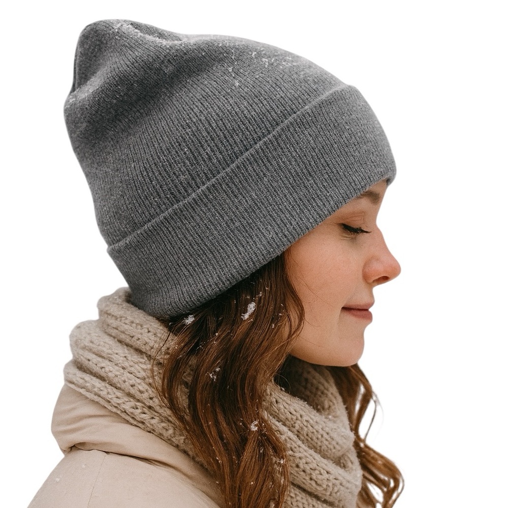 Ugg Ribbed Logo Patch Beanie One Size Charcoal Un… - image 2